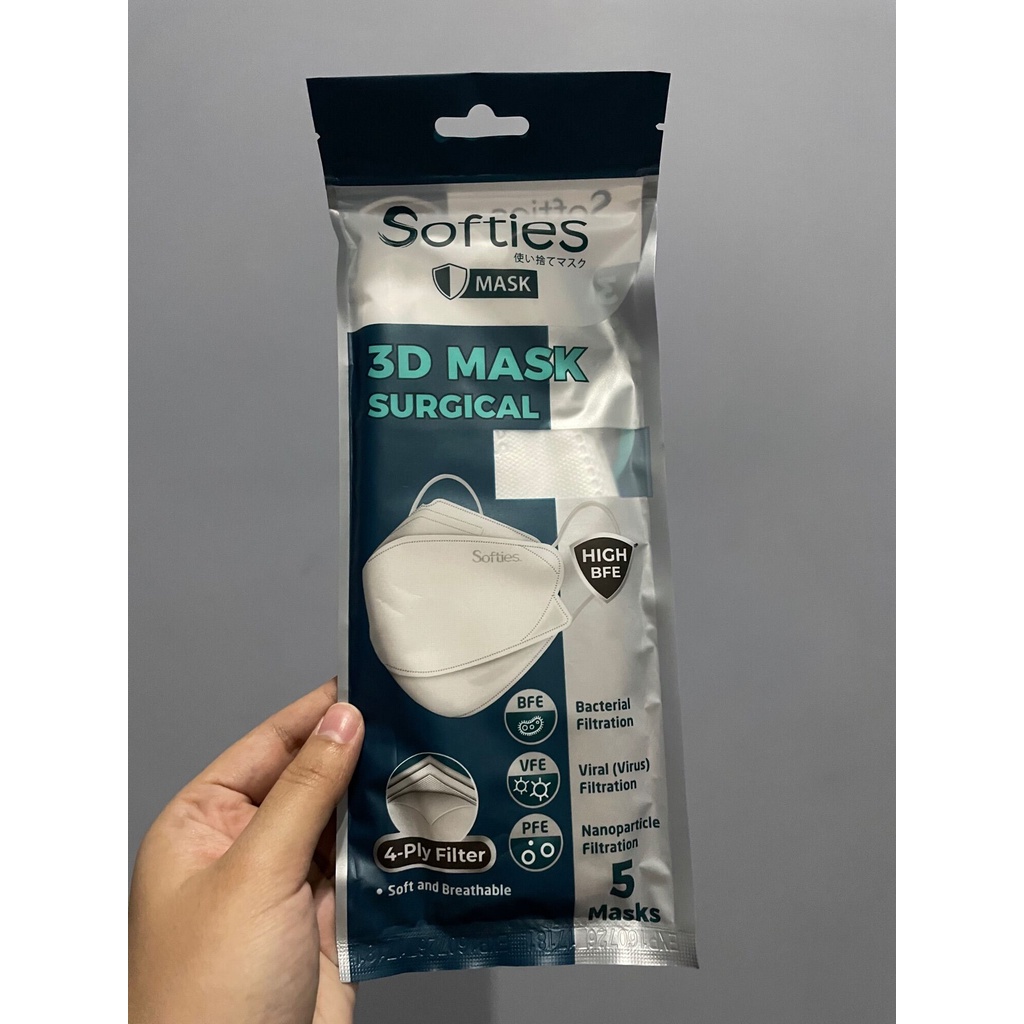 Masker Softies Surgical 3D mask 4ply filter KF94 isi 5