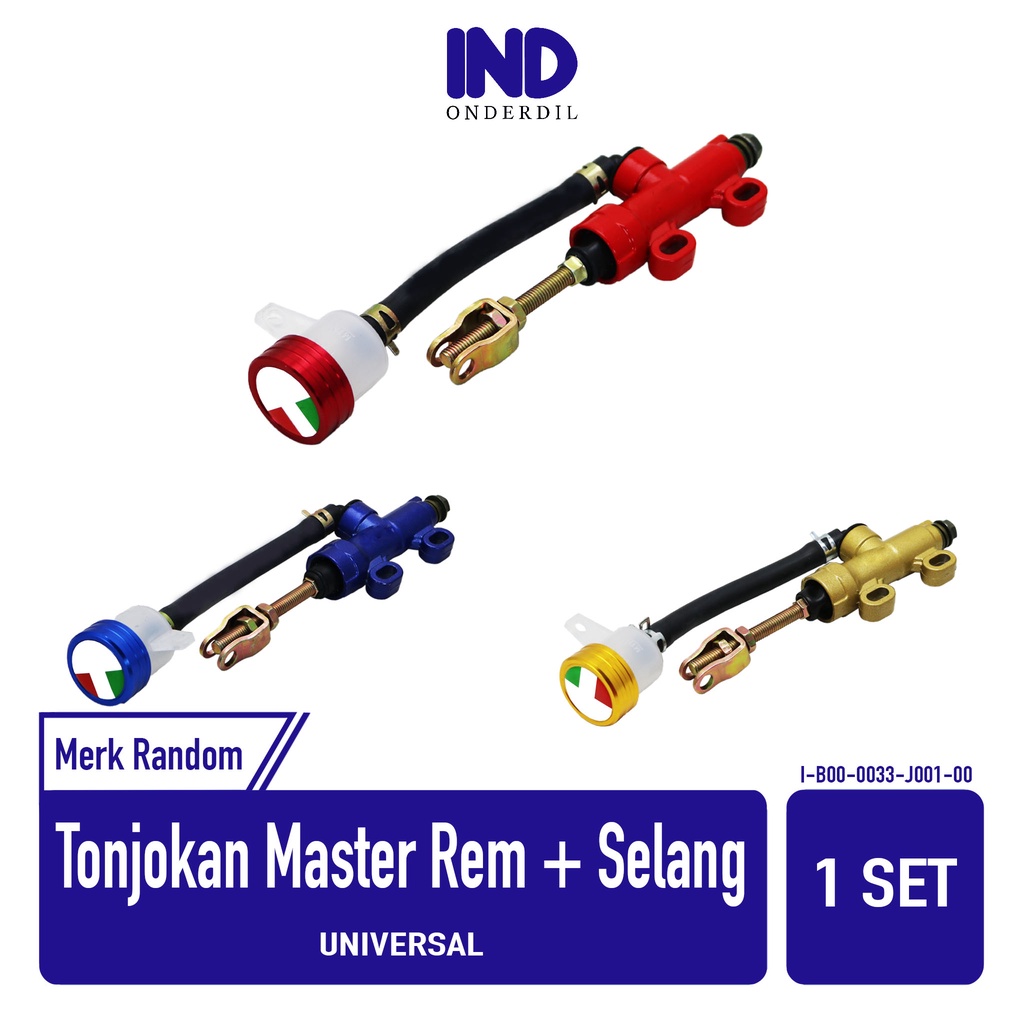 Tonjokan Master Rem Belakang Tabung Langsung  Dengan Selang CNC Untuk Semua Jenis Motor-Universal