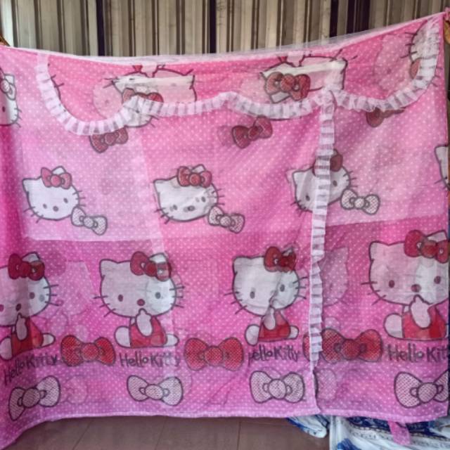 Kelambu tidur kotak Hello Kitty rempel