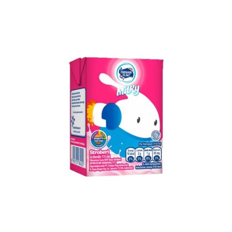 

Susu Frisian Flag Milky Stroberi 115ml 1 Dus / Susu UHT / Susu Anak / Susu Bendera