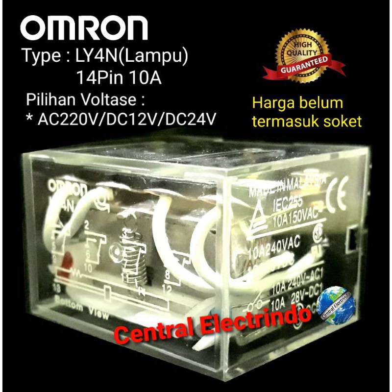 Relay Omron LY4N Lampu 14Pin 10A.