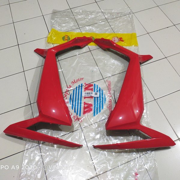 sayap tebeng kap samping Supra x 125 fi injeksi k41 merah set kanan kiri non ori