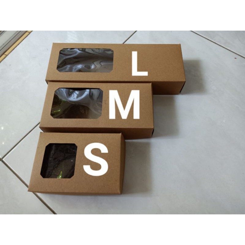 box craft BROWNIES SMALL/MEDIUM/M_KECIL/LARGE/L_KECIL WINDOW dus kertas coklat LAMINASI DOFF box kraft