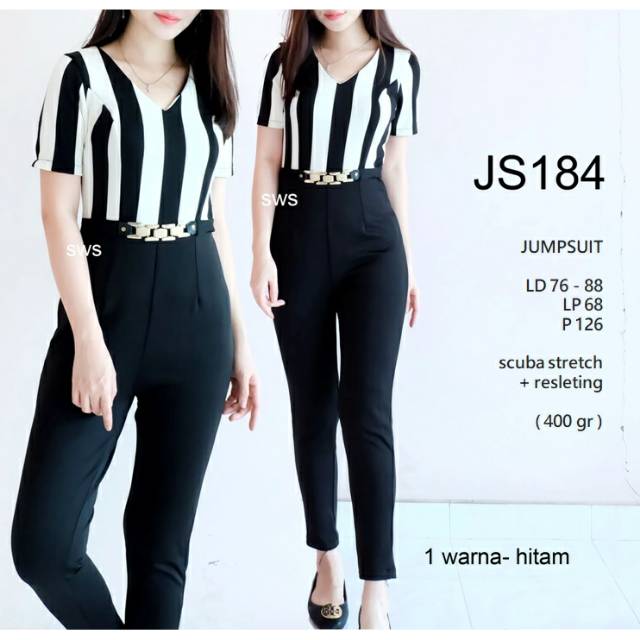 JS184 JUMPSUIT CELANA PANJANG JUMPSUIT PESTA SALUR HITAM MURAH JUMPSUIT IMPORT PREMIUM MURAH GROSIR