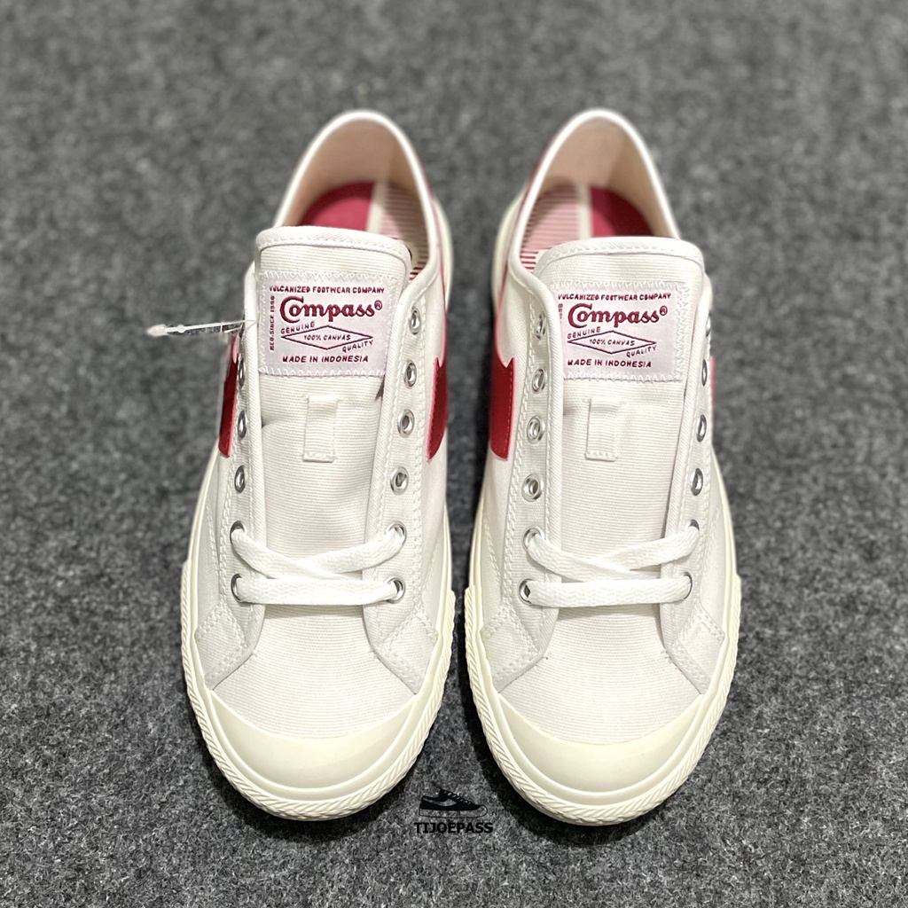 [ORIGINAL] SEPATU COMPASS GAZELLE LOW WHITE RED