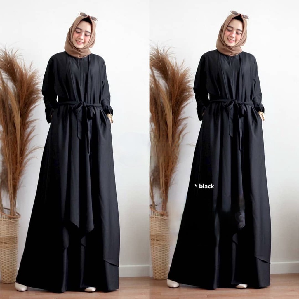 Gamis Polos Jumbo Ld 120 130 140 ALUNA DRESS S M L XL XXL XXXL 5L Gamis Hitam Wanita Remaja Murah