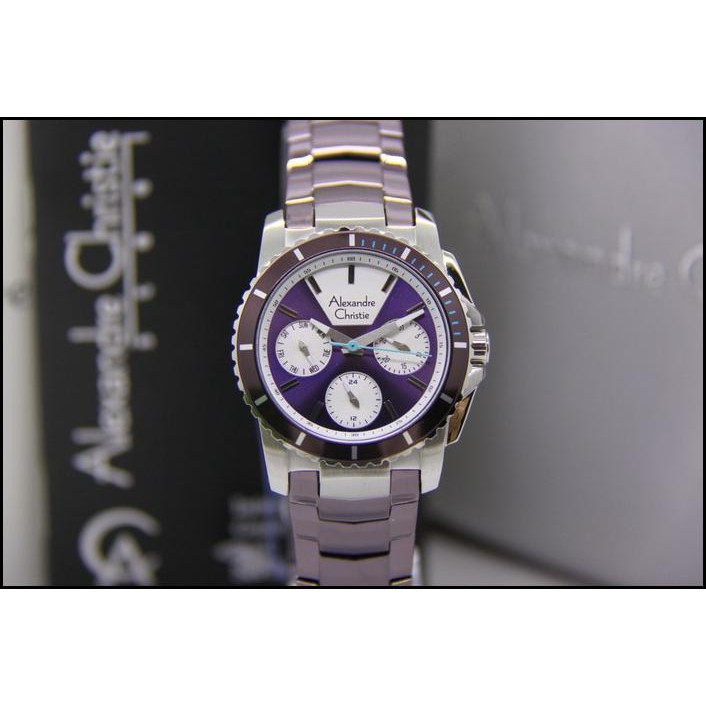 Alexandre Christie Ac 6455 Silver Purple. Garansi Resmi 1Tahun