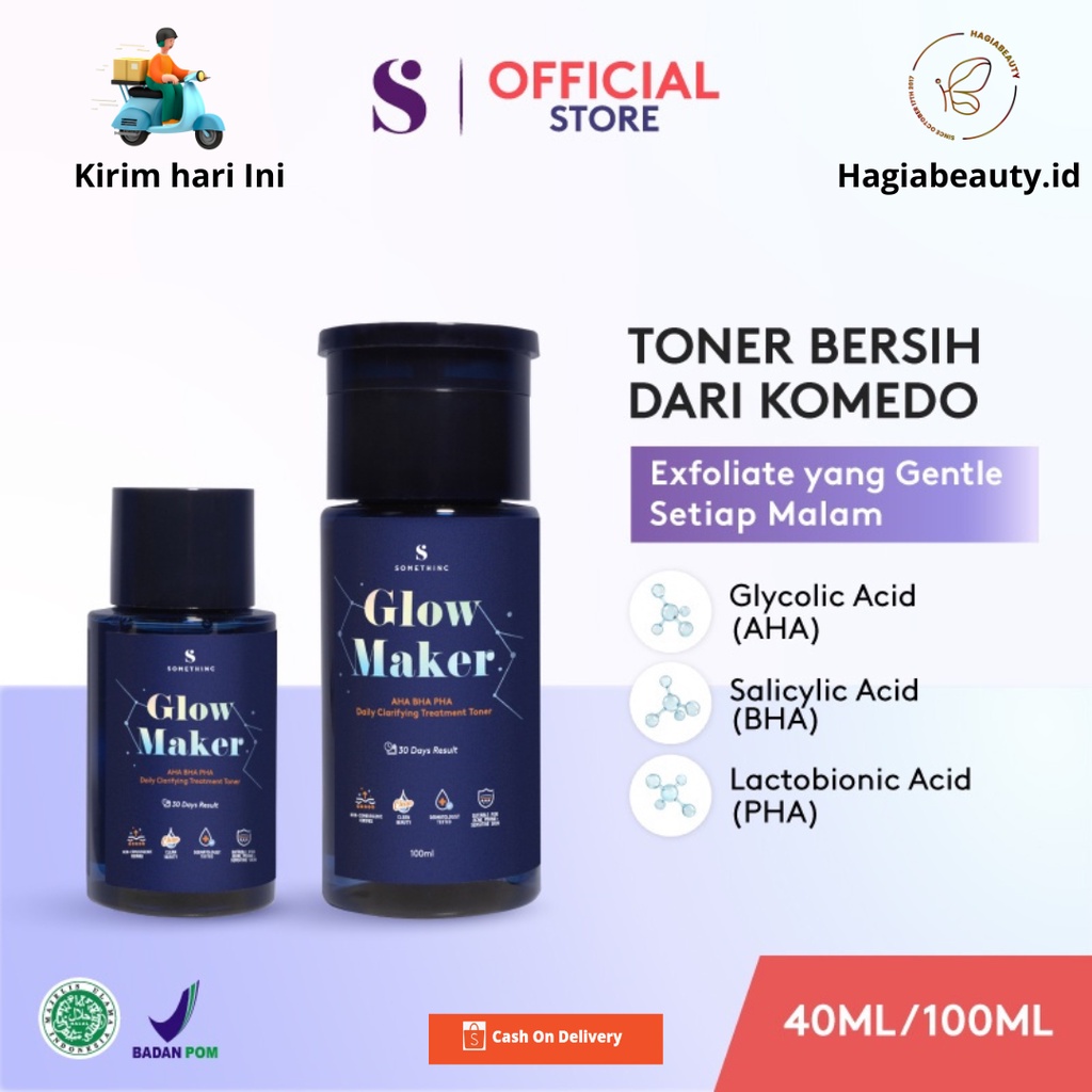 BISA COD - SOMETHINC GLOW MAKER AHA BHA DAILY CLARIFYING TREATMENT TONER