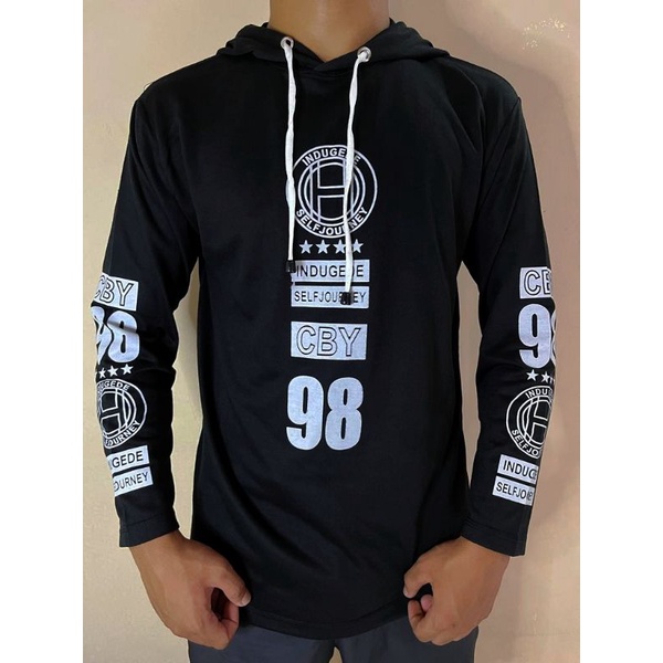 kaos lengan panjang bertopi hoodie kupluk lengan panjang