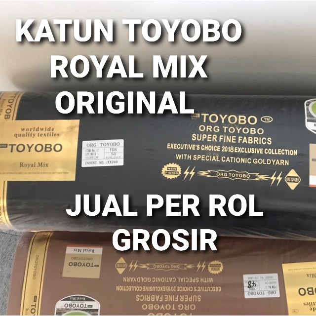 Katun TOYOBO ROYAL MIX Original. Kain Polos Jual Grosir per ROL
