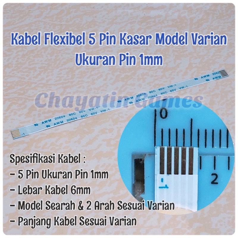 Kabel Flexibel 5 Pin Kasar Model &amp; Panjang Sesuai Varian Ukuran Pin 1mm