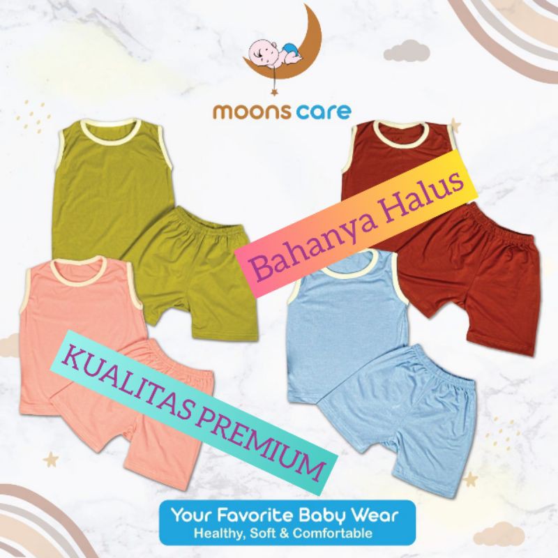 SNI MOONS Stelan Oblong Kutung Polos Moons Stelan baju kutung bayi/ Stelan baju anak