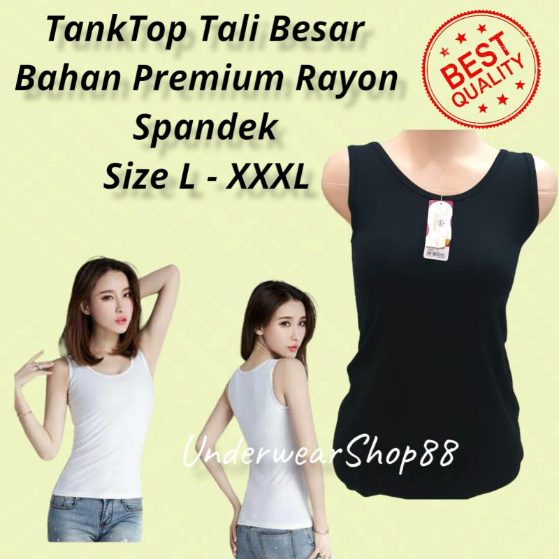 Singlet/TankTop Wanita Tali Lebar/ TankTop Wanita Tali Lebar Spandek Rayon Premium/Singlet Wanita Jumbo/TankTop Jumbo/Size L - XXXL