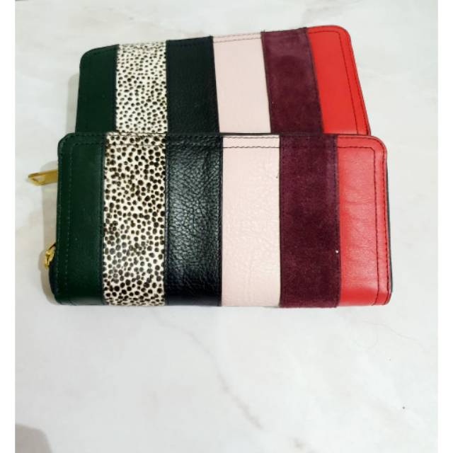 Fossil logan zip wallet black pw