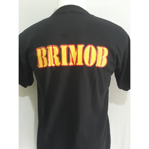 KAOS BRIMOB WARNA HITAM/HIJAU UKRN.M.L.XL.XXL