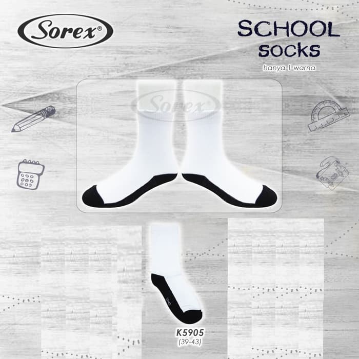 Sorex K5905 | Kaos Kaki Sekolah Anak Ukuran 39 â€“ 43 KSW