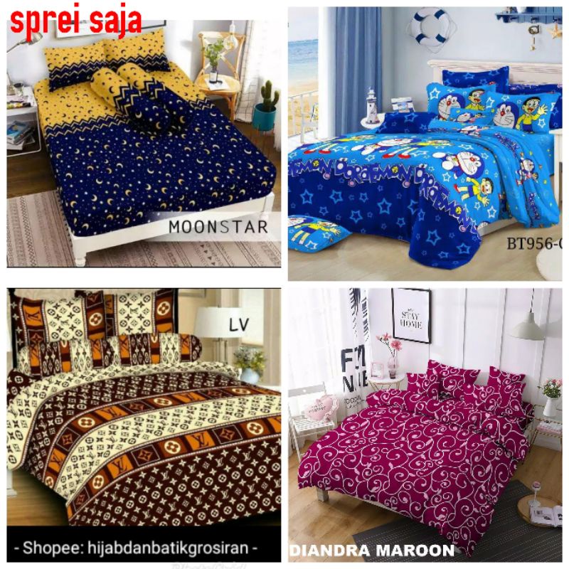 Sprei saja ukuran 180 /Sprei Homemade motif karakter bunga