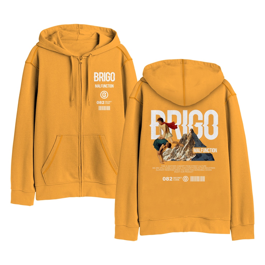 Sweater Hoodie Resleting BRIGO MallFunction Sablon DTF Fleece Cotton II BRIGO Zipper Jumper Hoodie MallFunction II M-XXL (Pria &amp; Wanita) Free stiker&amp;Gantungan Kunci