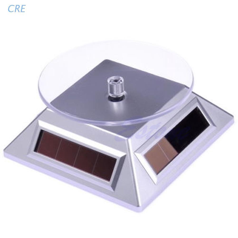 CRE  360 Rotating Turn Table Plate Solar Power For Watch Phone Jewelry Display Stand