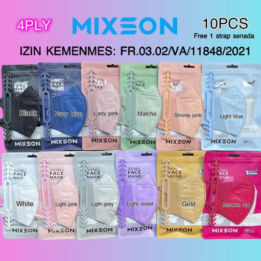 Masker MIXSON MasKer Duckbill 4 ply Garis Hidung 4ply Earloop isi 10 pcs MIXSON