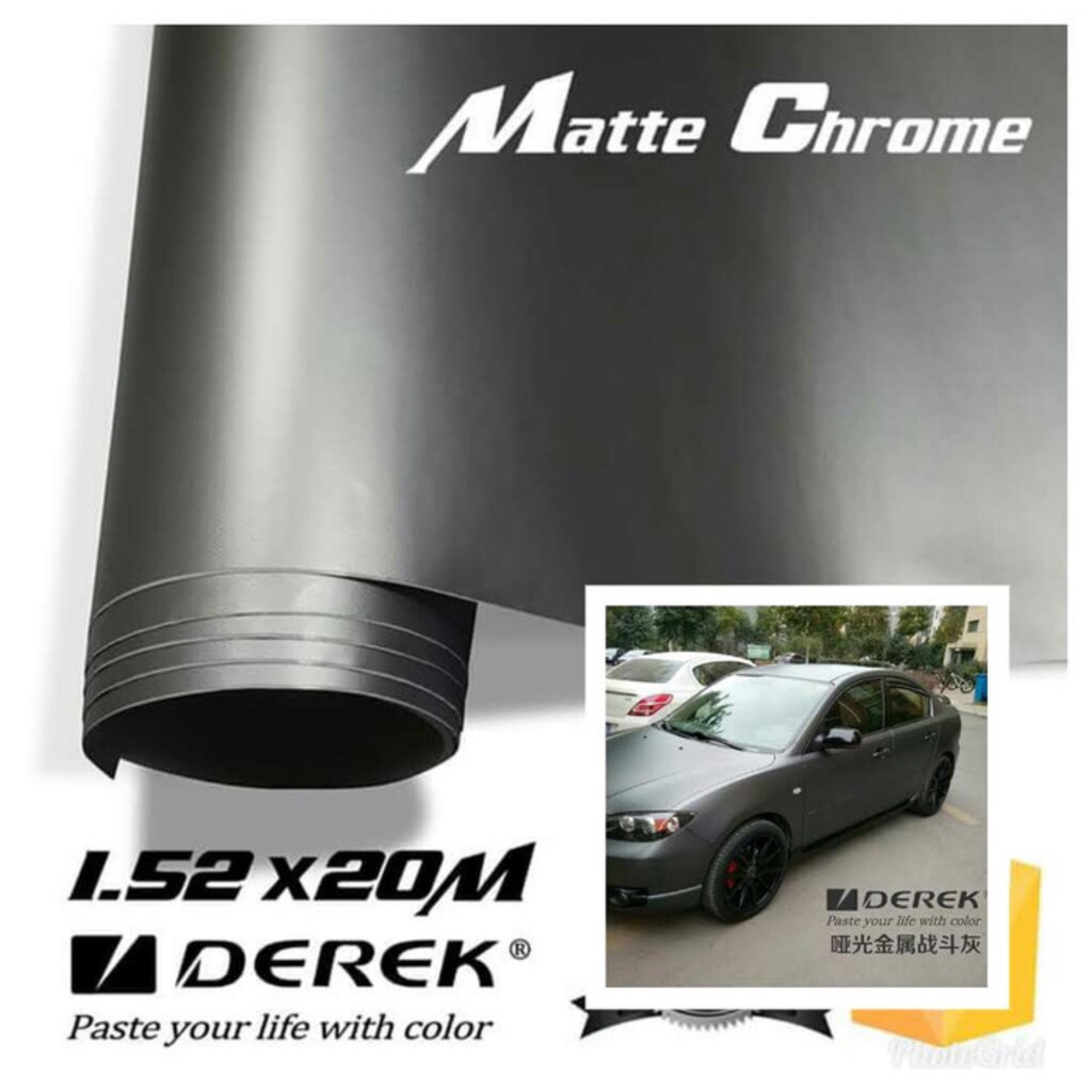 STIKER MOBIL Dop Matt Chrome Metalic Wrapping L-152Cm x P-50Cm Best Seller