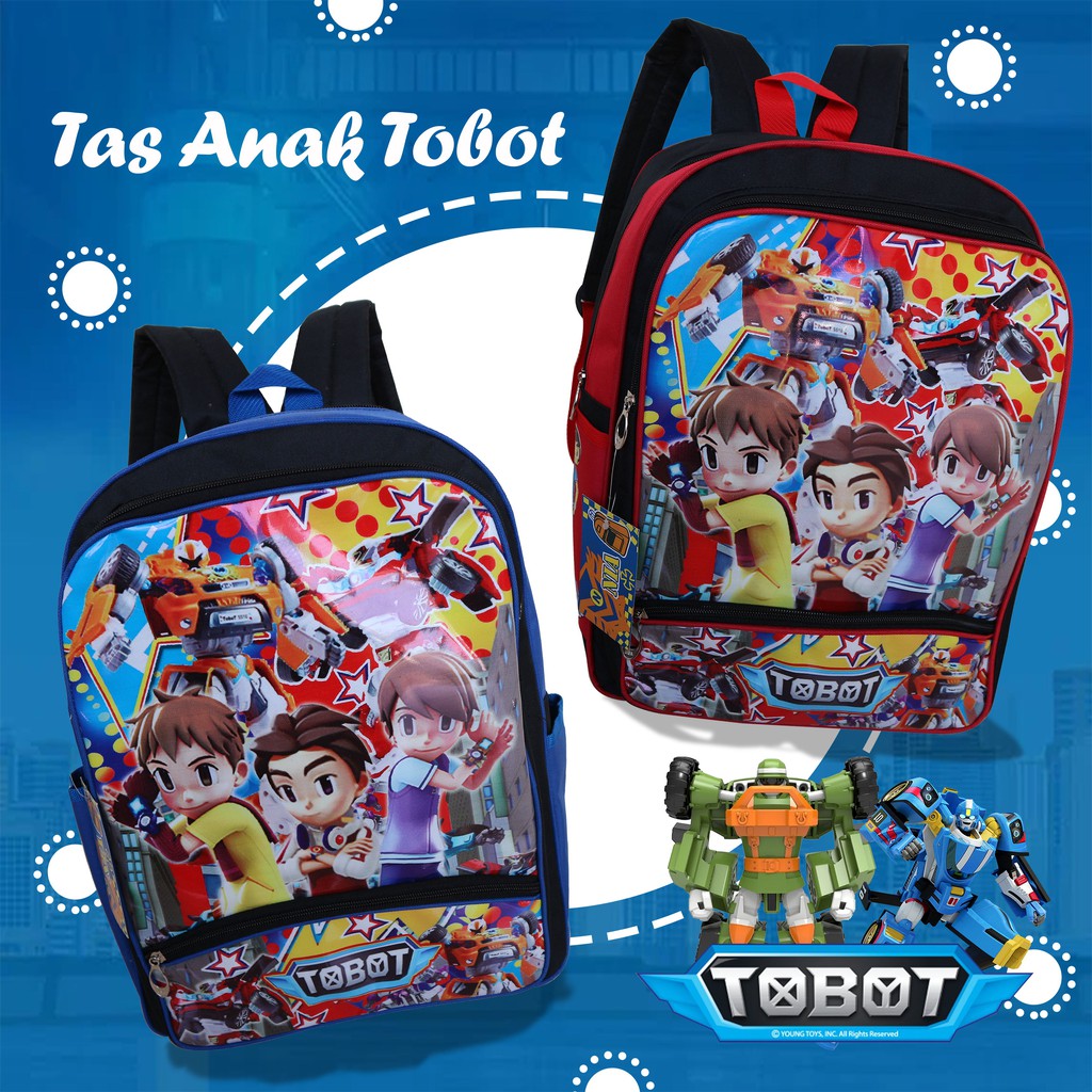 Tas Gendong Anak Karakter Tobot TK SD Cowok Laki-Laki Ransel Punggung Sekolah Bagus Lucu Keren Murah