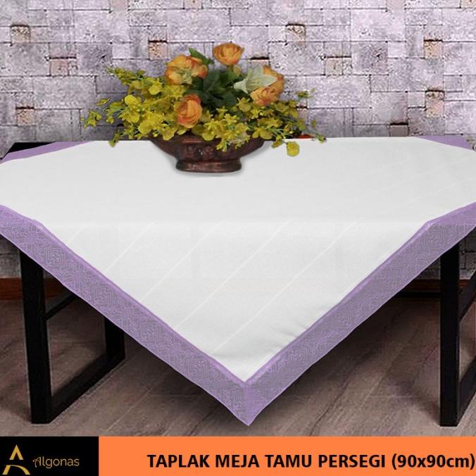 Taplak Meja Tamu Persegi Putih Renda (90x90)
