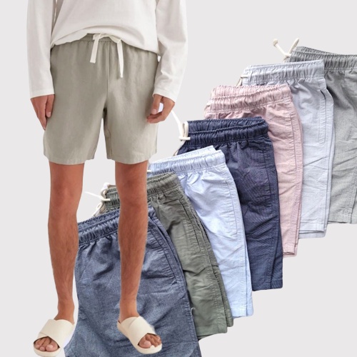 ANKO Celana Pendek Cotton Linen Shorts