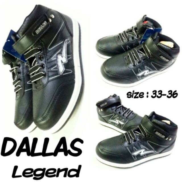 Sepatu sekolah junior Dallas Legend Sepatu full black terbaru dan termurah