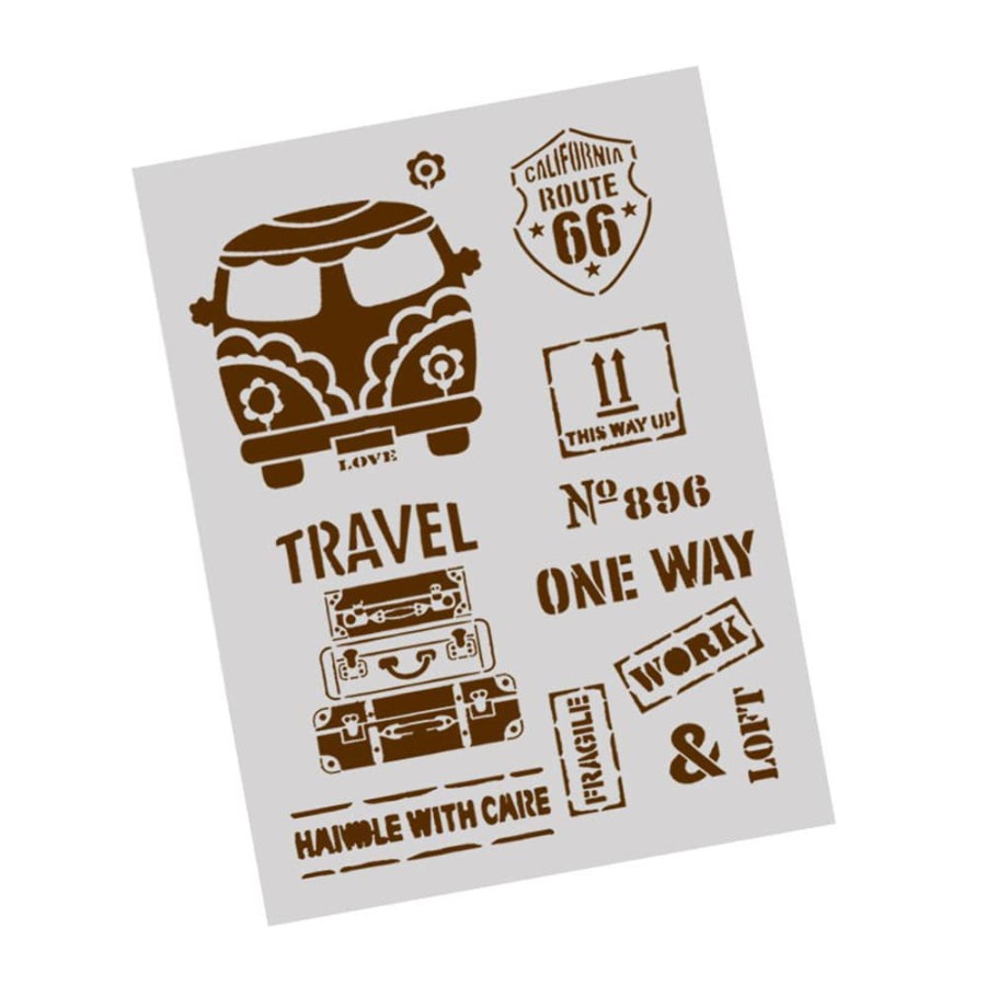 Plastic Stencil - California Route 66 Pattern (29,5x21,0cm)