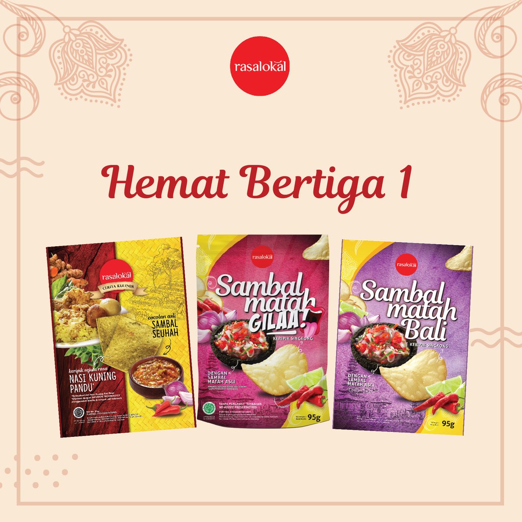 

Paket Hemat Bertiga 1 ( Paket Keripik Rasalokal Bandung & Bali)