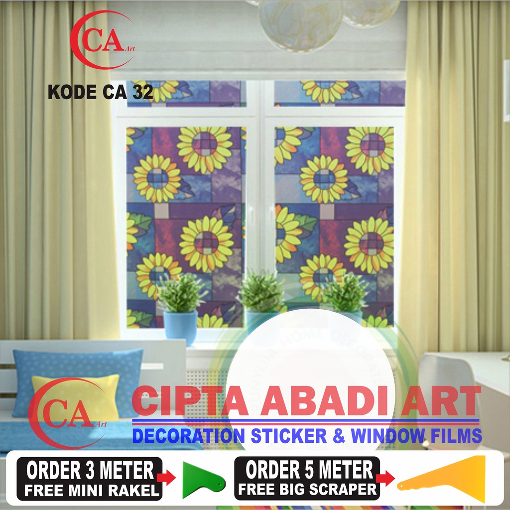 STIKER KACA /STICKER KACA FILM MOTIF BUNGA MATAHARI