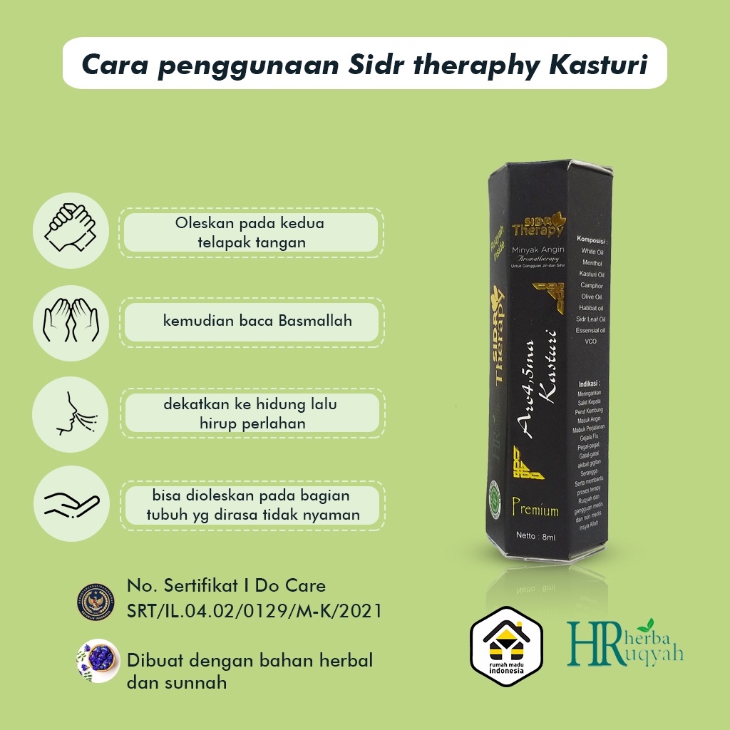 Sidr Care Minyak Aromaterapi Bidara Oil Aromatherapy Minyak Angin Perawatan Tubuh Freshcare Aroma Terapi Murah Original Premium - Sidr Theraphy