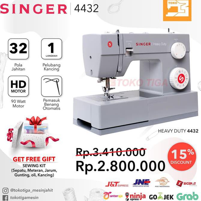 Jual Mesin Jahit Singer 4432 Heavy Duty Bonus Portable Multifungsi Indonesia Shopee Indonesia