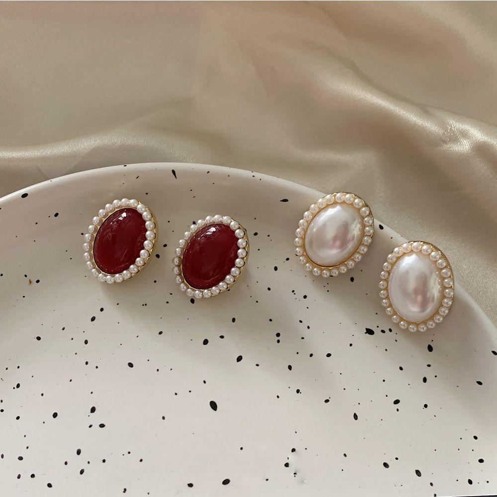 Needway Anting Perempuan Peri Indah Berlian Imitasi Elegan Retro Vintage Anting Mutiara