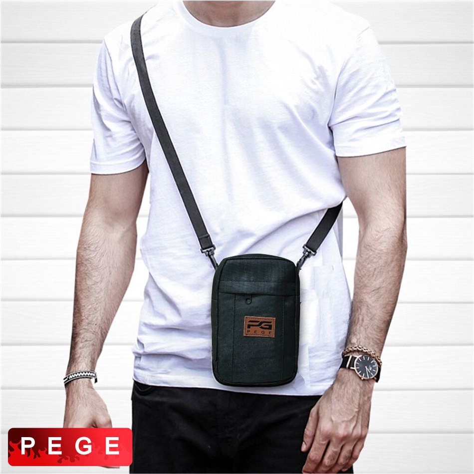 Tas Selempang Korea Mini Shoulder Bag PEGE Slingbag Bahu Polos Keren - PG 8910