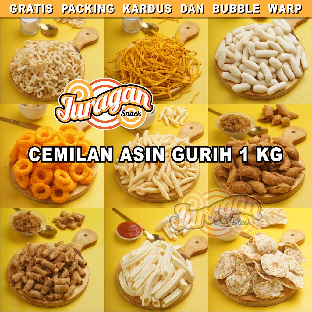 

SNACK KILOAN ASIN GURIH 1 KG makanan ringan jajanan cemilan camilan pedas asin gurih murah