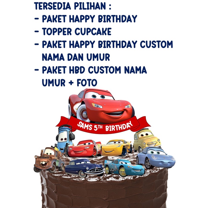 [ BISA COD ] TOPPER CAKE CARS / DISNEY CARS / TOPPER MURAH