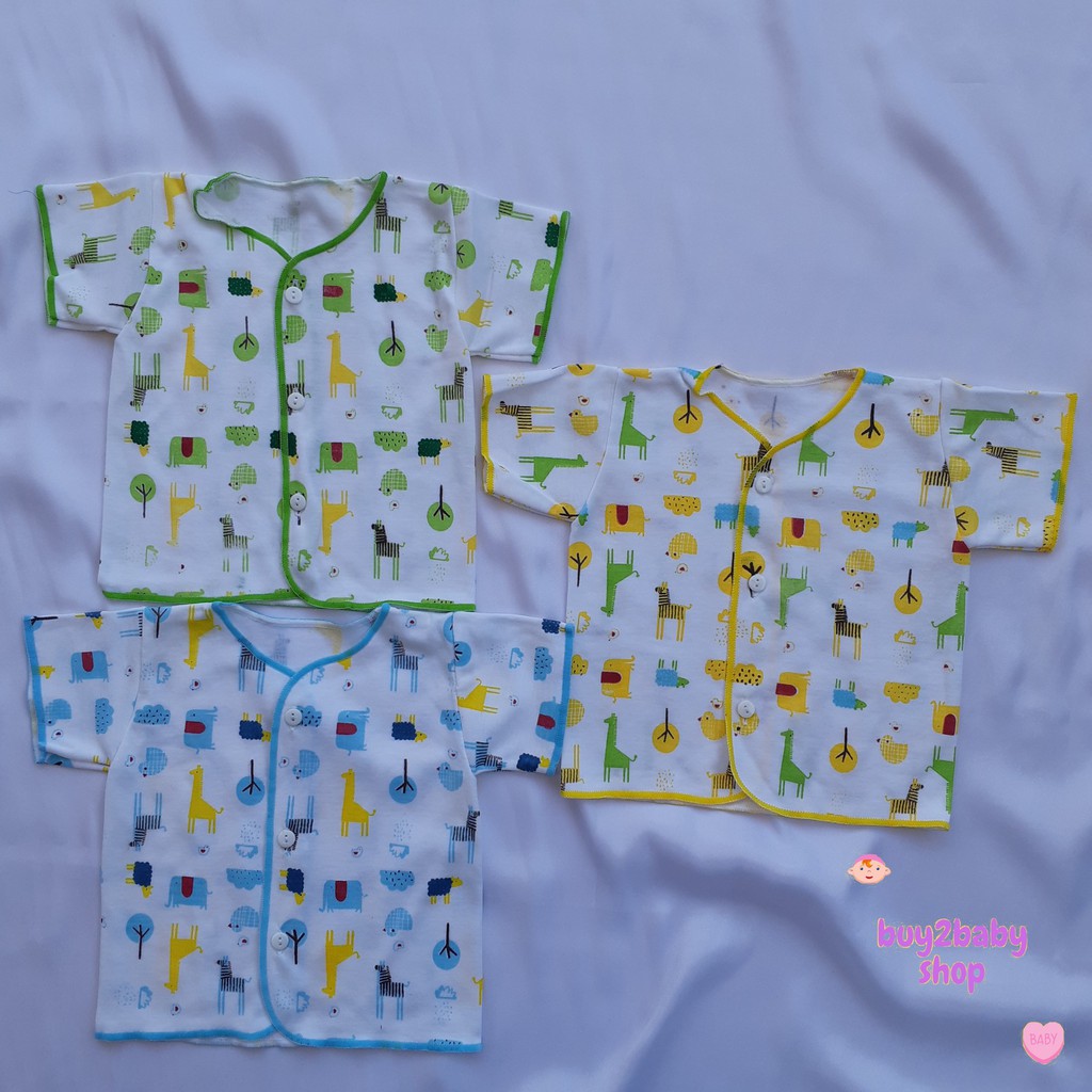 Baju Pendek Bayi Shankusen Seri Jerapah untuk bayi usia 0-4 Bulan Isi 1 PCS