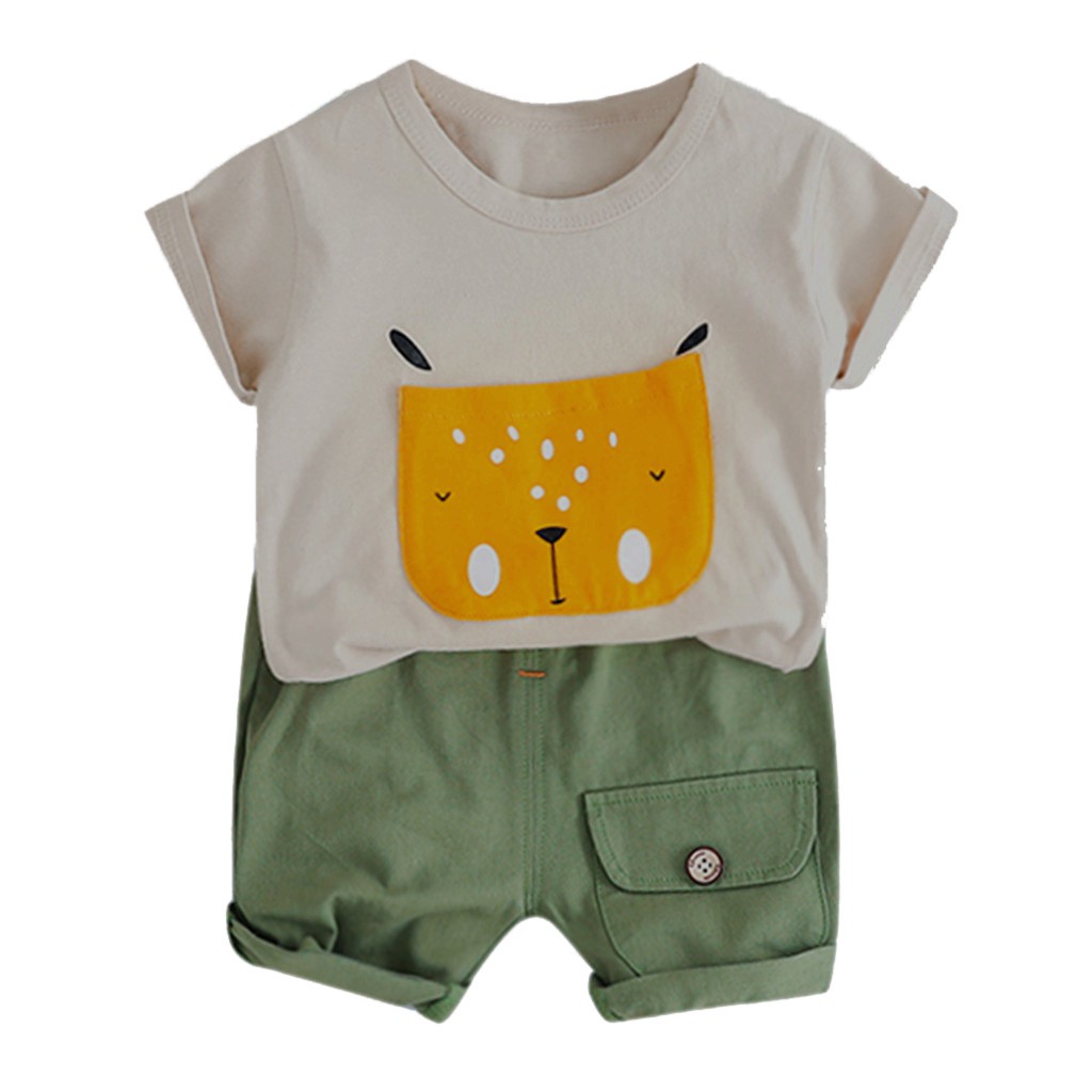 Setelan Kaos T Shirt Casual Anak Laki Laki Gambar Kartun Anjing