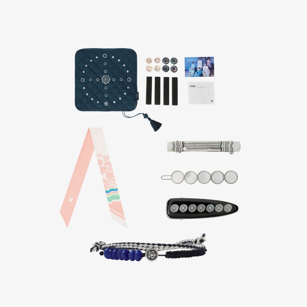 [PO] BTS: DALMAJUNG MERCH (MD) - Yut Nori Kit/Twilly Scarf (Pink)/Bracelet (Navy)/Hair Pin Set
