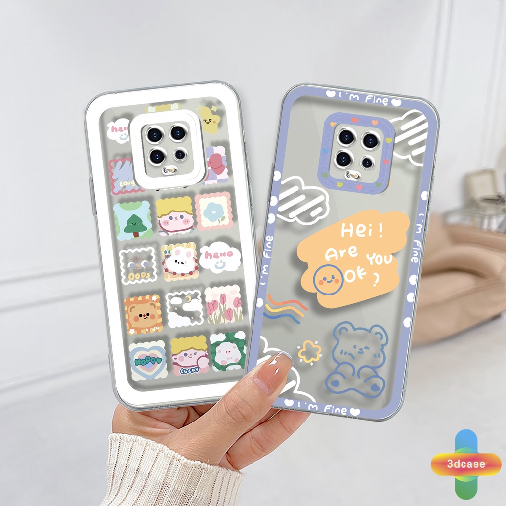 Casing Soft Case Xiaomi Redmi Note 9 8 10 10S 9 10 PRO MAX 11 9S Xiaomi Redmi POCO C3 C31 X3 NFC X3 PRO Redmi 9C NFC 9A 9i 9T 9AT 9ACTIV 9 PRO Power 10X POCO M2 PRO 10 Prime Cute Cartoon Cloud  Bear Transparent Case