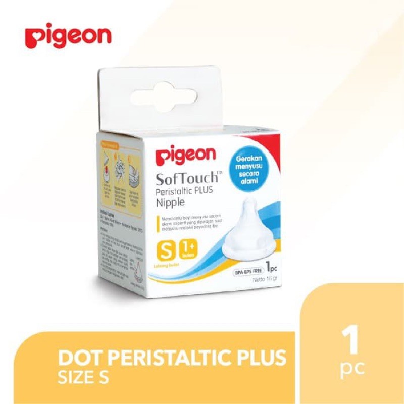 Pigeon Dot Nipple Teat Peristaltic Plus Soft Touch Wide Neck Wideneck