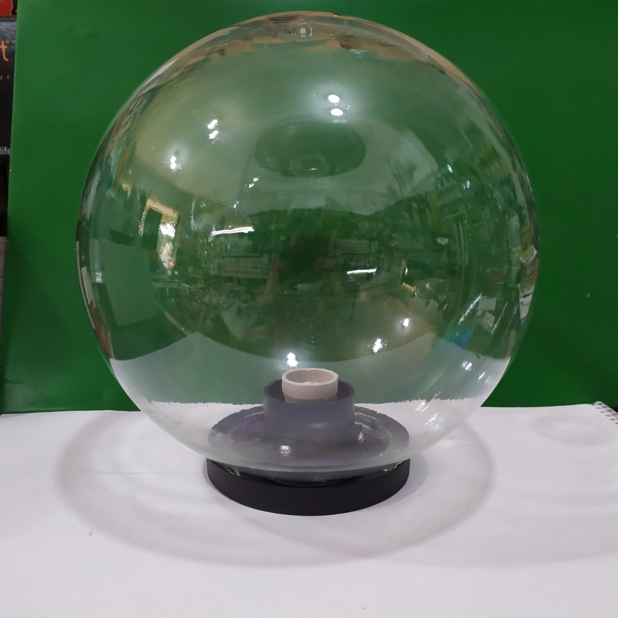 Lampu Taman Pilar Pagar Outdoor Bulat 12 Inch 30cm Bulat Bening MEVAL