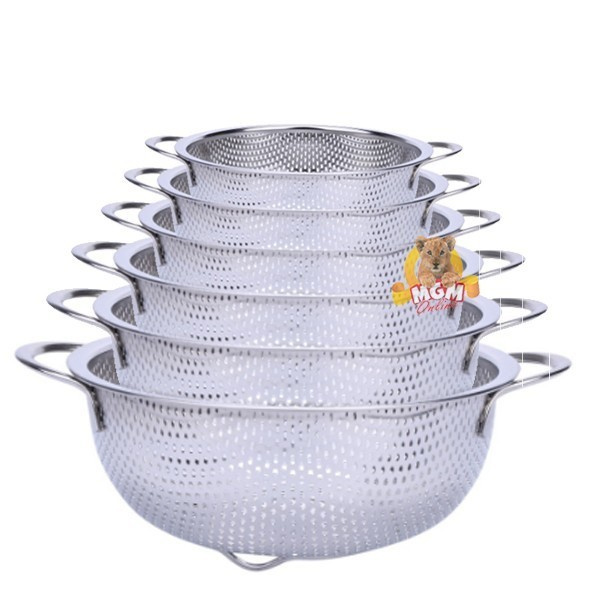 Baskom Cuci Beras Sayur Buah Mie Jelly baskom Saringan Stainless 26cm