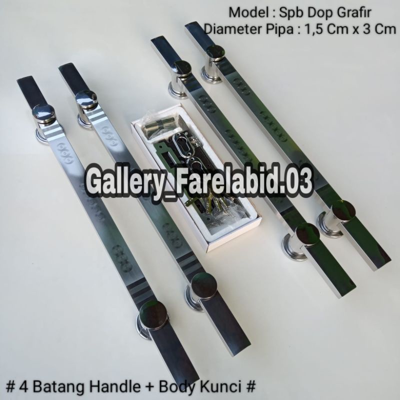 Handle Pintu Kupu Tarung 60 Cm Set Kunci Gagang Tarikan Pintu 45 Cm Pegangan Pintu Rumah Minimalis 33 Cm