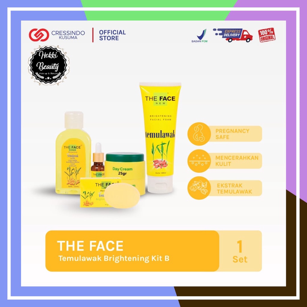 THE FACE Temulawak Brightening KiT (SABUN - TONER - FACIAL FOAM - CREAM - SERUM - FACIAL WASH)