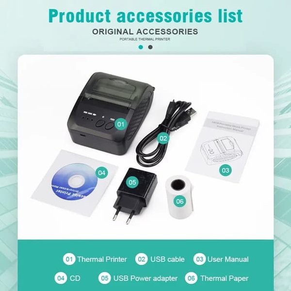 berkualitas Mini Printer Kasir VRtec V29DD Bluetooth Portable Thermal POS