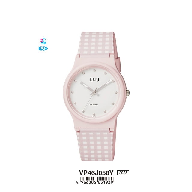 Q&Q QNQ QQ ORIGINAL ANALOG WATCH JAM TANGAN WANITA TALI KARET VP46 VP46J VP46J058Y
