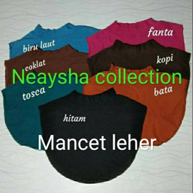 Manset leher bahan spandek rayon neck inner manset dada..